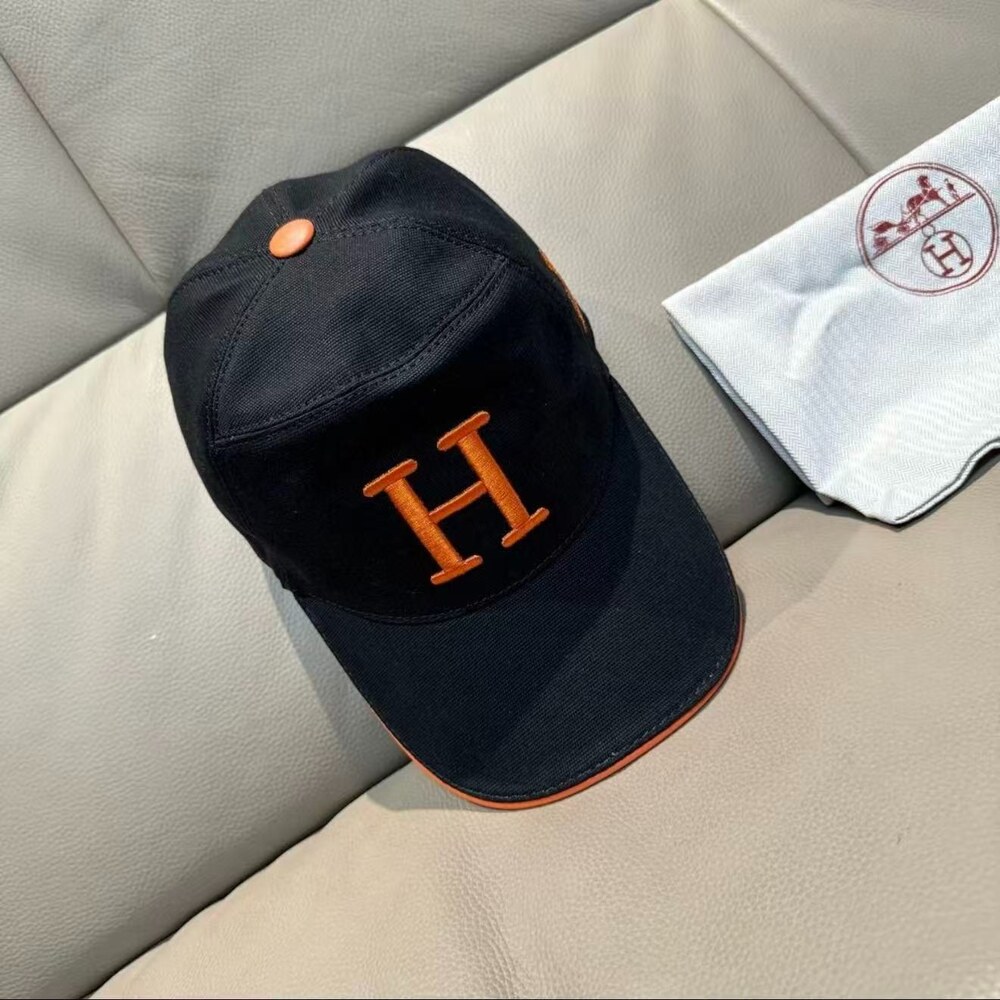 Hermès H Logo Black Cotton Baseball Cap - Picture 8 of 8